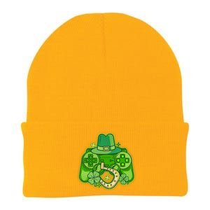 St Patricks Day Lucky Video Game Controller Knit Cap Winter Beanie