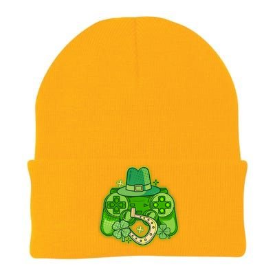 St Patricks Day Lucky Video Game Controller Knit Cap Winter Beanie