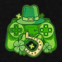 St Patricks Day Lucky Video Game Controller Ladies PosiCharge Tri-Blend Wicking Tank