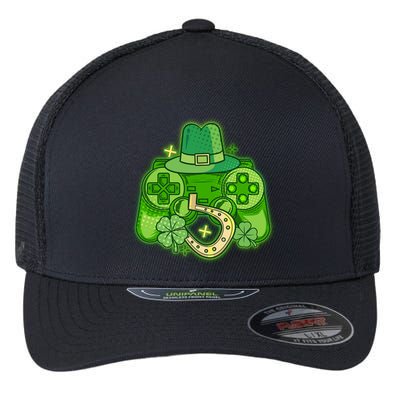St Patricks Day Lucky Video Game Controller Flexfit Unipanel Trucker Cap