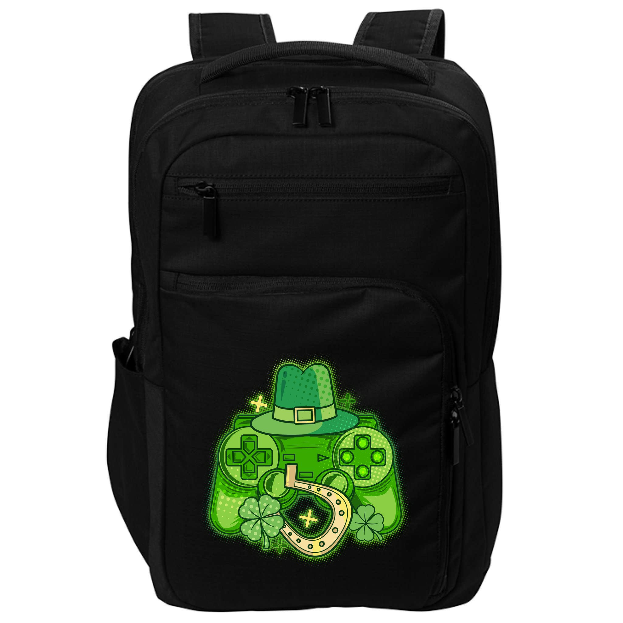 St Patricks Day Lucky Video Game Controller Impact Tech Backpack