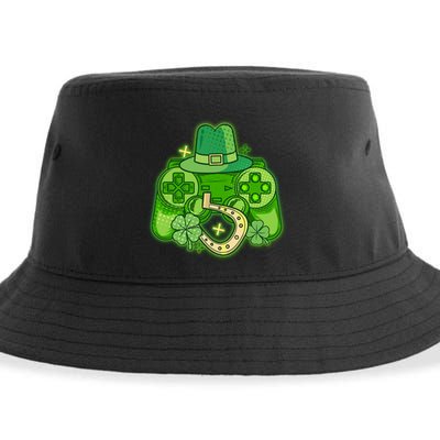 St Patricks Day Lucky Video Game Controller Sustainable Bucket Hat
