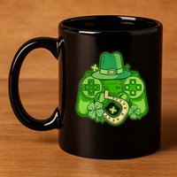 St Patricks Day Lucky Video Game Controller 11oz C Handle Ceramic Mug