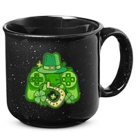 St Patricks Day Lucky Video Game Controller 15oz Campfire Ceramic Mug