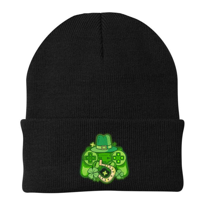 St Patricks Day Lucky Video Game Controller Knit Cap Winter Beanie