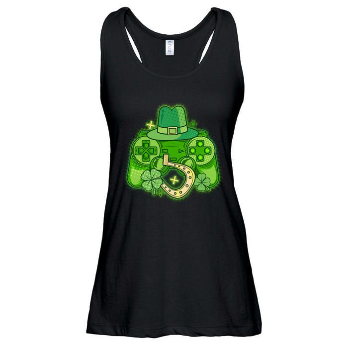St Patricks Day Lucky Video Game Controller Ladies Essential Flowy Tank