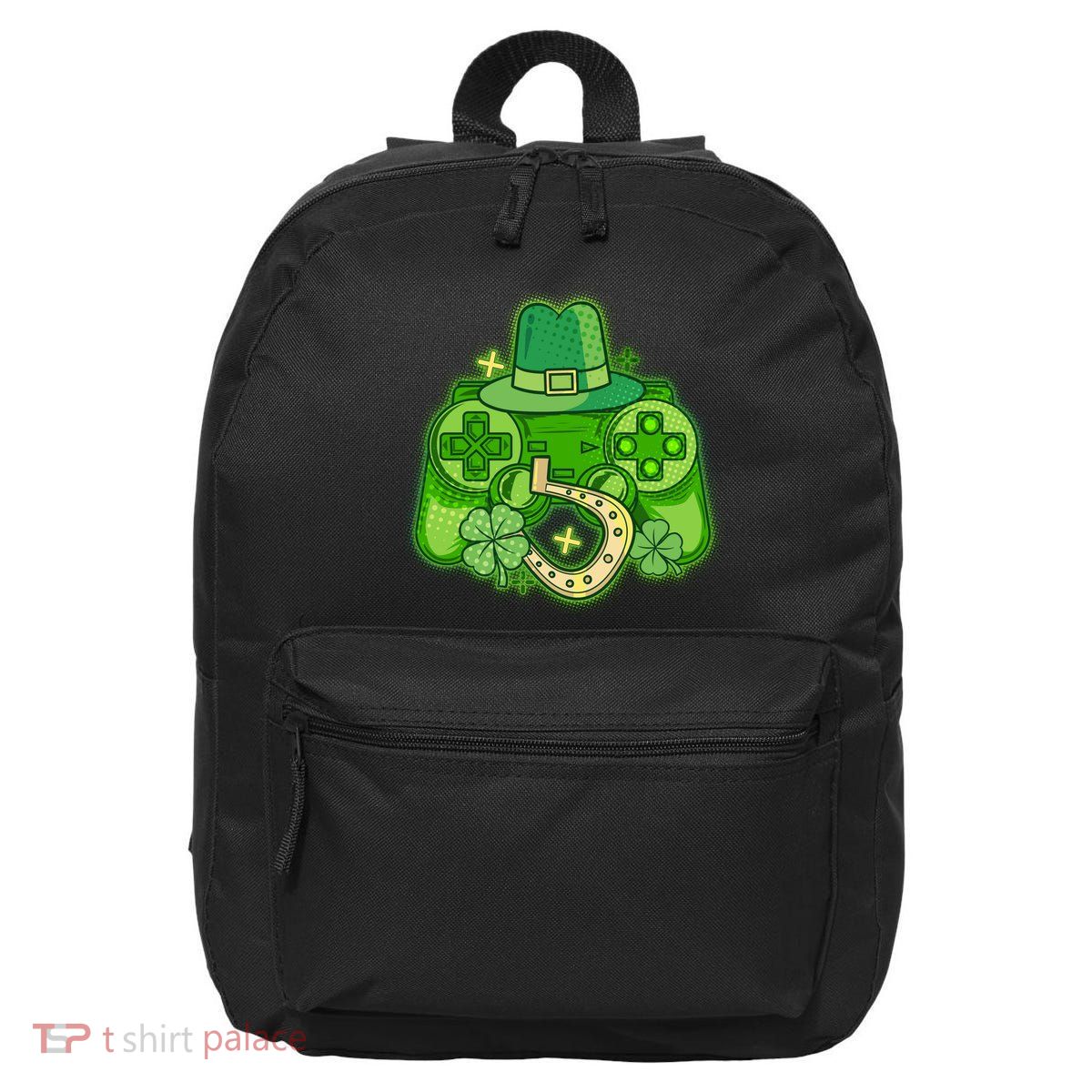 St Patricks Day Lucky Video Game Controller 16 in Basic Backpack