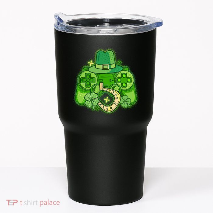 St Patricks Day Lucky Video Game Controller Tumbler