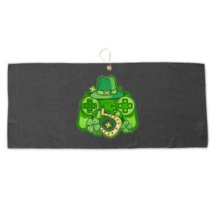 St Patricks Day Lucky Video Game Controller Large Microfiber Waffle Golf Towel