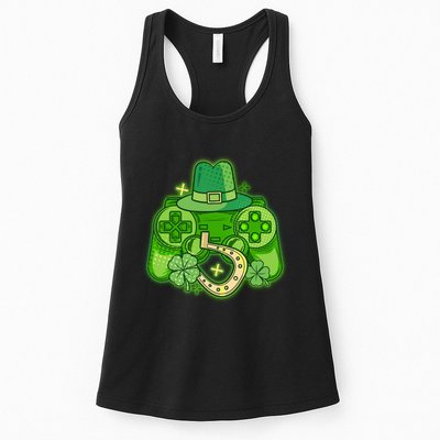 St Patricks Day Lucky Video Game Controller Womens Tank Top