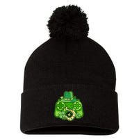 St Patricks Day Lucky Video Game Controller Pom Pom 12in Knit Beanie