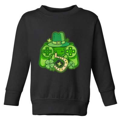 St Patricks Day Lucky Video Game Controller Toddler Sweatshirt