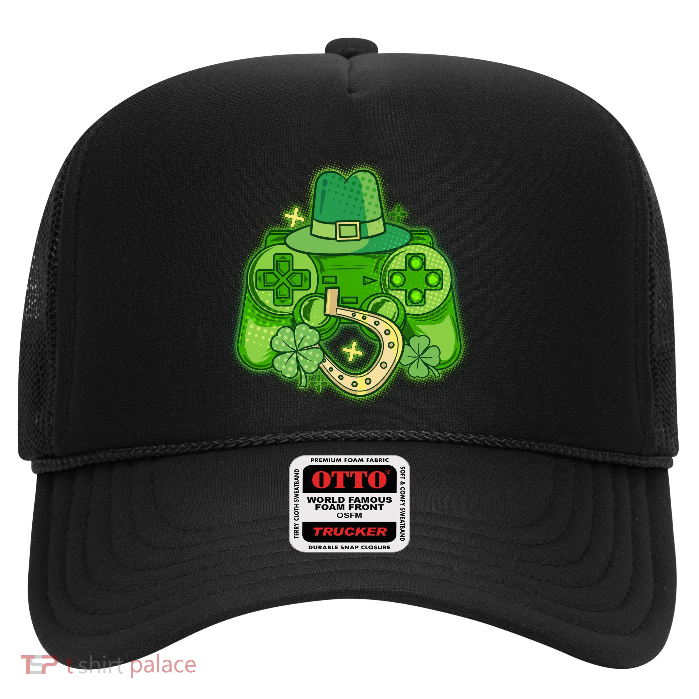 St Patricks Day Lucky Video Game Controller Trucker Hat