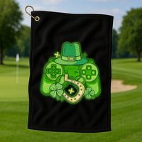 St Patricks Day Lucky Video Game Controller Golf Towel