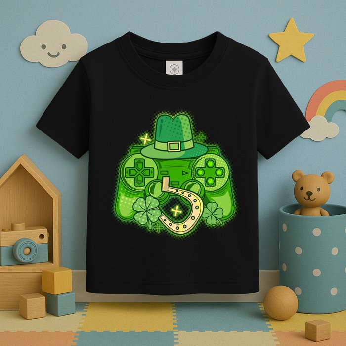 St Patricks Day Lucky Video Game Controller Toddler T-Shirt