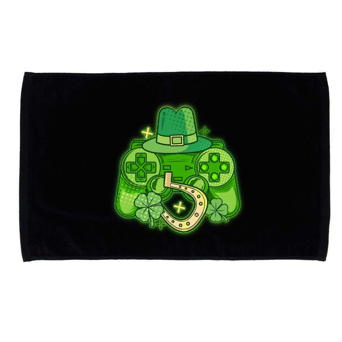 St Patricks Day Lucky Video Game Controller Microfiber Hand Towel