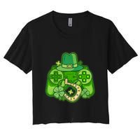 St Patricks Day Lucky Video Game Controller Crop Top