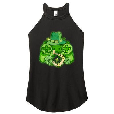 St Patricks Day Lucky Video Game Controller Women's Perfect Tri Rocker Tank