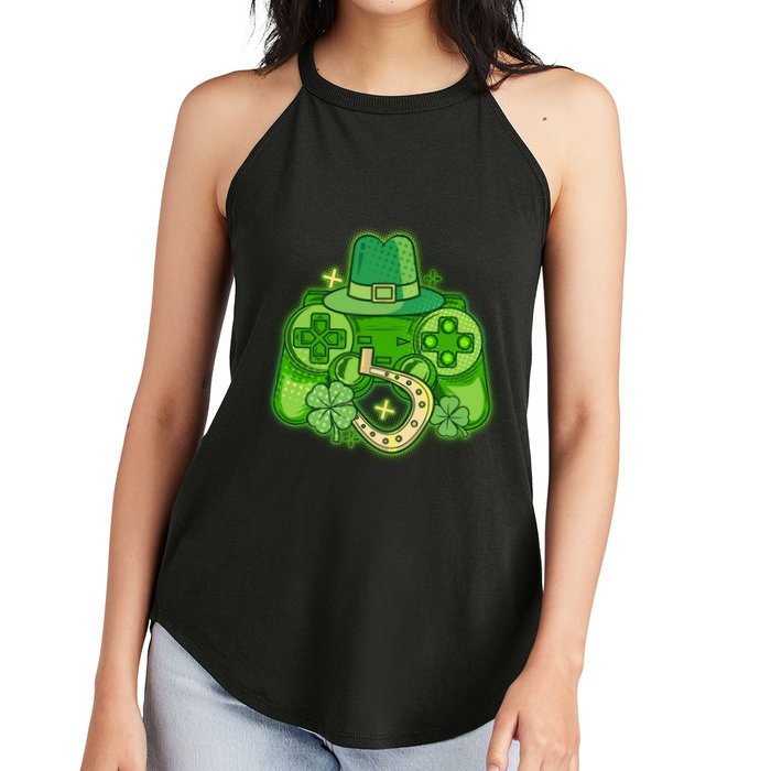 St Patricks Day Lucky Video Game Controller Women's Perfect Tri Rocker Tank