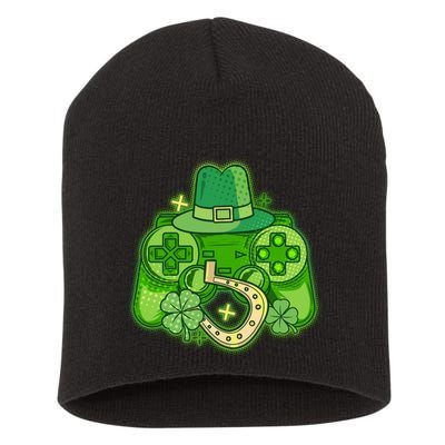 St Patricks Day Lucky Video Game Controller Short Acrylic Beanie