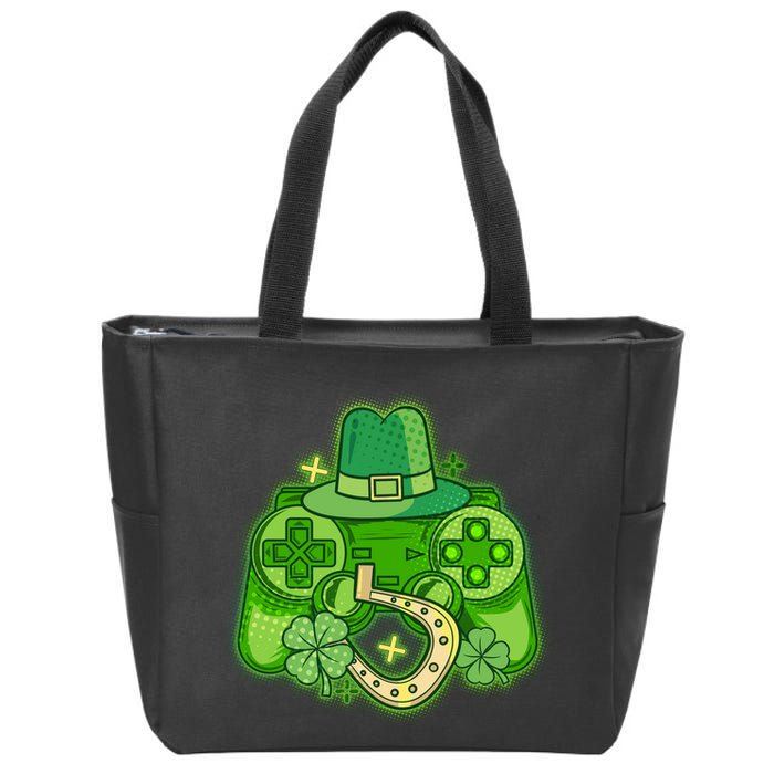 St Patricks Day Lucky Video Game Controller Zip Tote Bag