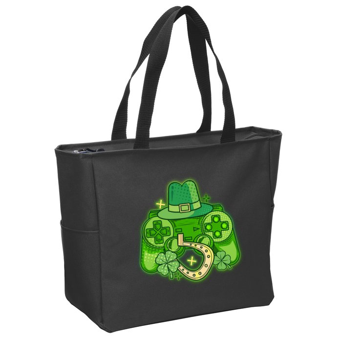 St Patricks Day Lucky Video Game Controller Zip Tote Bag