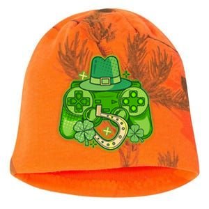 St Patricks Day Lucky Video Game Controller Kati - Camo Knit Beanie