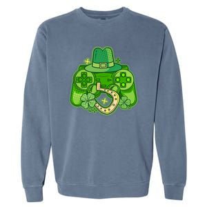 St Patricks Day Lucky Video Game Controller Garment-Dyed Sweatshirt