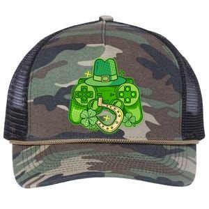 St Patricks Day Lucky Video Game Controller Retro Rope Trucker Hat Cap