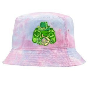 St Patricks Day Lucky Video Game Controller Tie-Dyed Bucket Hat