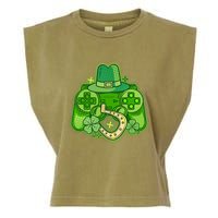 St Patricks Day Lucky Video Game Controller Garment-Dyed Women's Muscle Tee