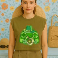 St Patricks Day Lucky Video Game Controller Garment-Dyed Women's Muscle Tee