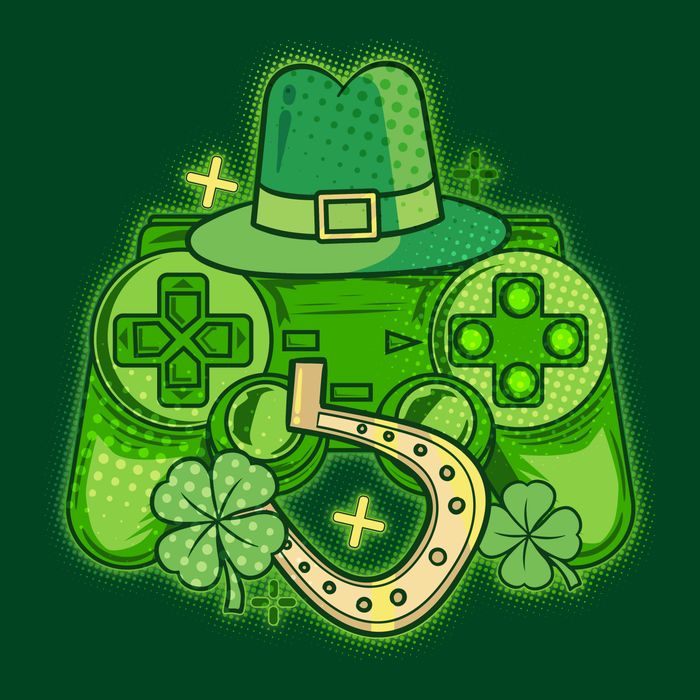 St Patricks Day Lucky Video Game Controller Performance Shirt