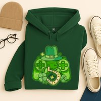 St Patricks Day Lucky Video Game Controller Hoodie