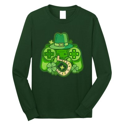 St Patricks Day Lucky Video Game Controller Long Sleeve Shirt