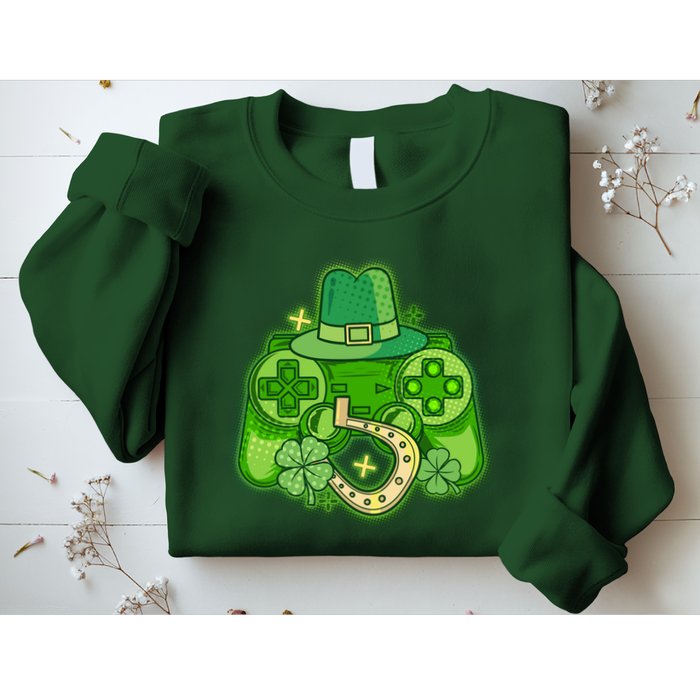 St Patricks Day Lucky Video Game Controller Sweatshirt