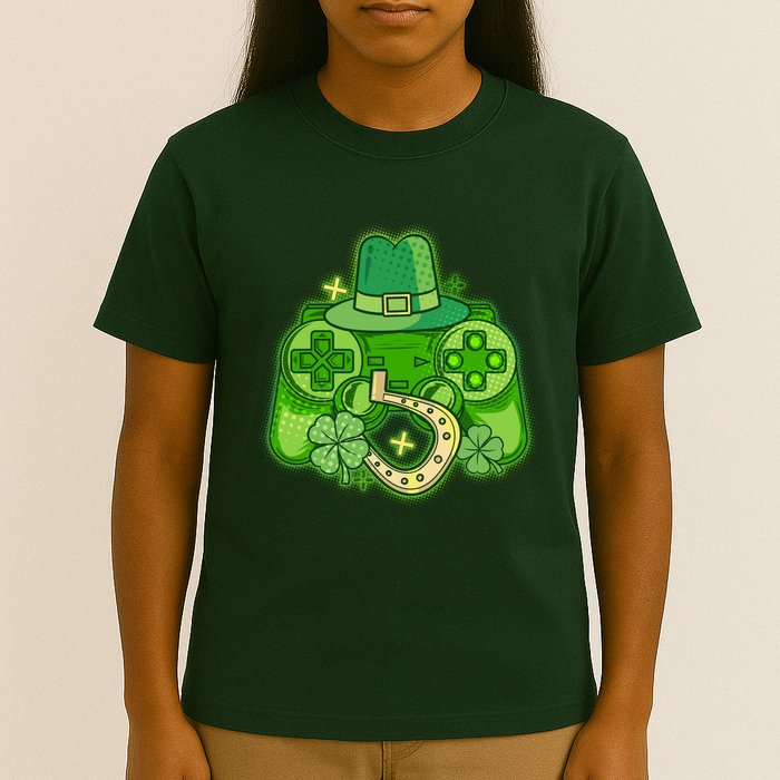St Patricks Day Lucky Video Game Controller T-Shirt