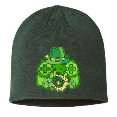 St Patricks Day Lucky Video Game Controller Sustainable Beanie