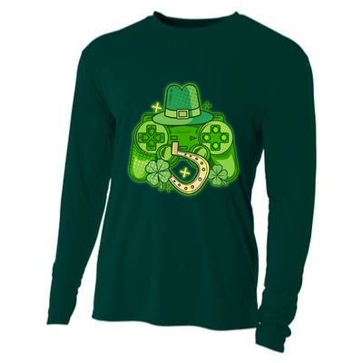 St Patricks Day Lucky Video Game Controller Cooling Performance Long Sleeve Crew