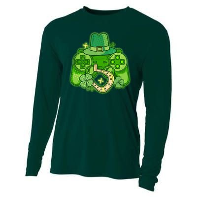 St Patricks Day Lucky Video Game Controller Cooling Performance Long Sleeve Crew