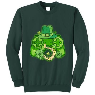 St Patricks Day Lucky Video Game Controller Tall Sweatshirt