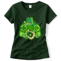 St Patricks Day Lucky Video Game Controller Womens T-Shirt