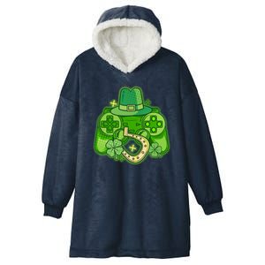 St Patricks Day Lucky Video Game Controller Hooded Wearable Blanket