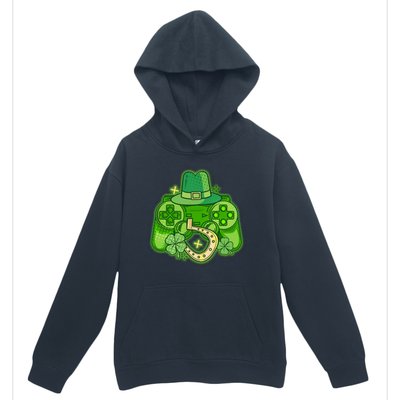 St Patricks Day Lucky Video Game Controller Urban Pullover Hoodie