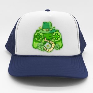 St Patricks Day Lucky Video Game Controller Trucker Hat