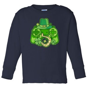 St Patricks Day Lucky Video Game Controller Toddler Long Sleeve Shirt