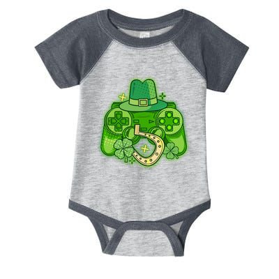 St Patricks Day Lucky Video Game Controller Infant Baby Jersey Bodysuit
