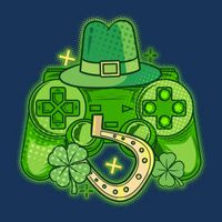 St Patricks Day Lucky Video Game Controller Infant Baby Jersey Bodysuit
