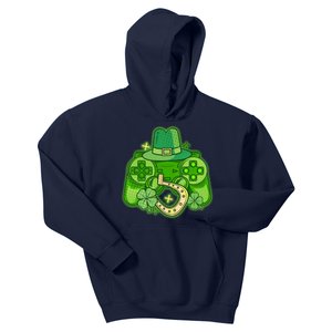 St Patricks Day Lucky Video Game Controller Kids Hoodie