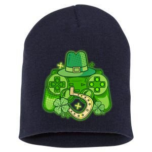 St Patricks Day Lucky Video Game Controller Short Acrylic Beanie